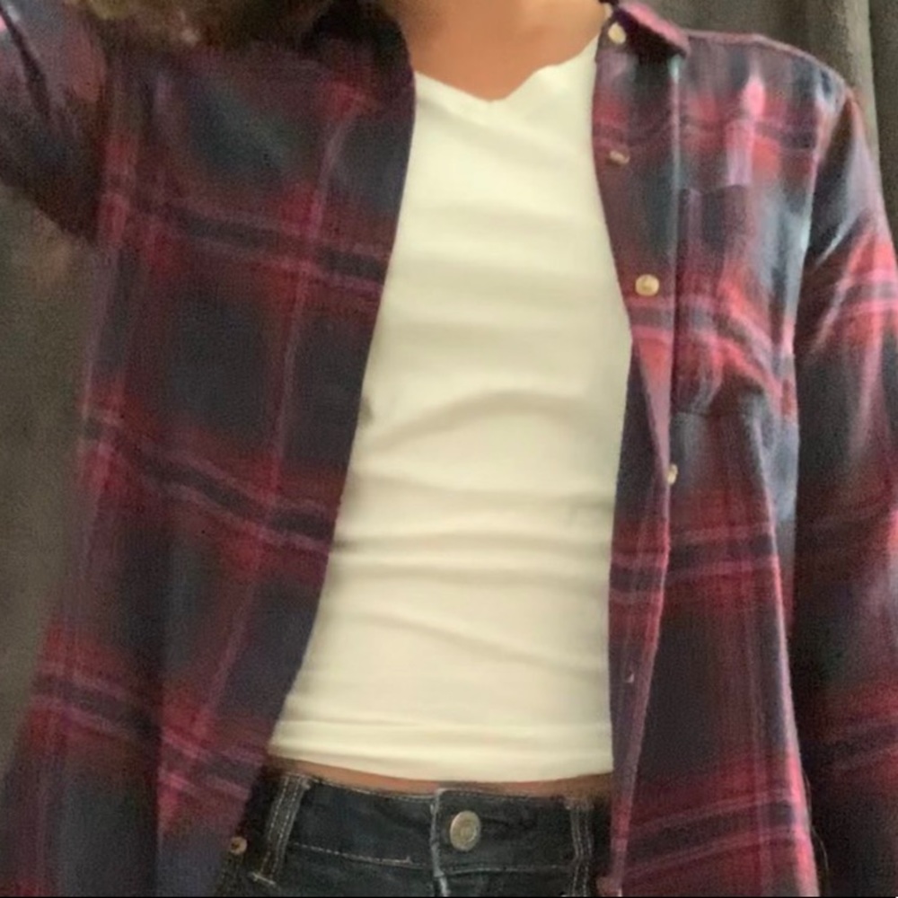 Navy Blue and Maroon Flannel